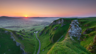 Scenic valley road sunset bush - scenic free wallpaper