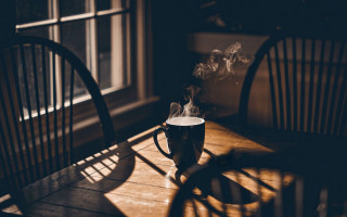 Coffee sunlight wooden table minimalism - bright morning free wallpaper