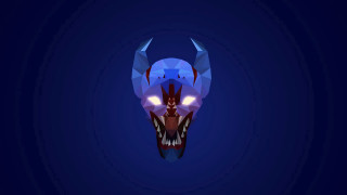 Blue red animal horn sharp - sharp tooth free wallpaper