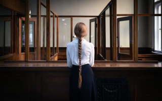 Woman braid outdoor window portrait - pre free wallpaper