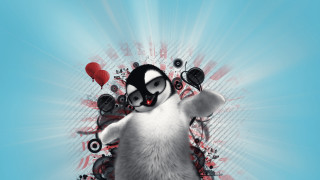 Penguin heart scissors hand image - a penguin free wallpaper