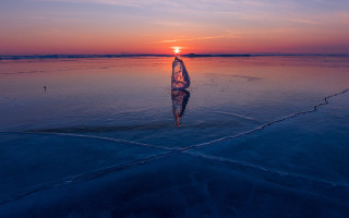 Sunset surfer water abstract beach - daniel lieske free wallpaper for desktop
