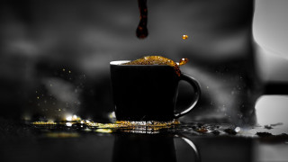 Coffee pour splash black 3d - a liquid free wallpaper