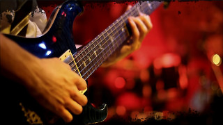Guitar player blurry lights red - free textures wallpaper for desktop