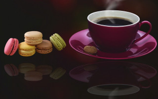 Coffee cup cookies plate spoon - a plate free wallpaper