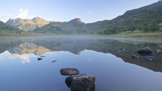 Lake mountains rocks reflections nature - reflection free wallpaper for desktop