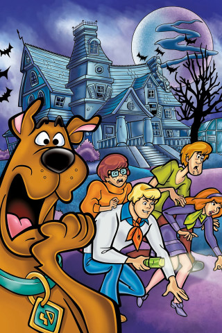 Cartoon dog people house full - free halloween wallpaper for mobile
