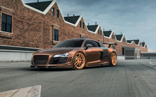 Brown car brick building orange - a black roof free wallpaper