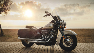 Motorcycle ocean sunset dawn wooden - the cloud free wallpaper for desktop