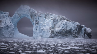 Large iceberg arch ocean environmental - arie smit free wallpaper