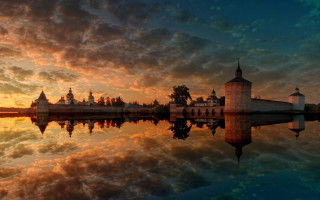 Large water building sunset clouds - andrey ryabovichev free wallpaper