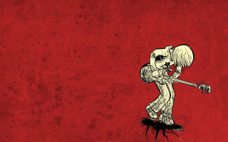 Skeleton baseball bat red background - grunge free wallpaper