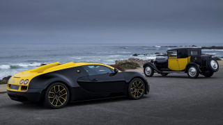 Yellow black buggy car road - a road near the ocean free wallpaper