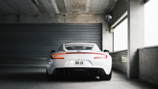 White sports car garage door - hard edge free wallpaper