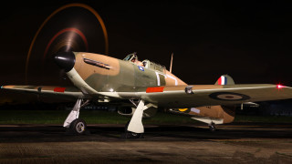 Small airplane runway night art - top of a runway free wallpaper