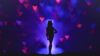 Purple hearts hologram petals liquid - heart free wallpaper