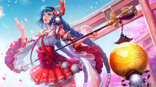Red dress woman sword ball - fan qi free wallpaper