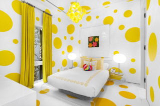 Bedroom yellow white polka dot - alfred manessier free wallpaper