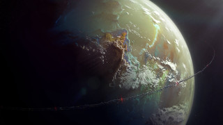 Satellite space art planet moon - darek zabrocki free wallpaper