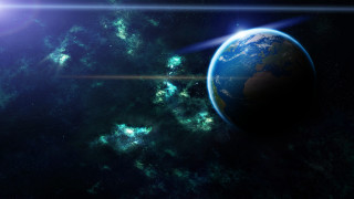 Earth space aurora moon fireworks 2 - a view of the earth free wallpaper