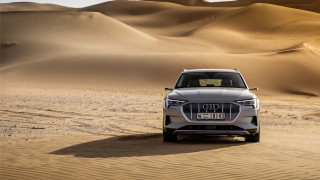 Silver car desert sand dunes - sand free wallpaper