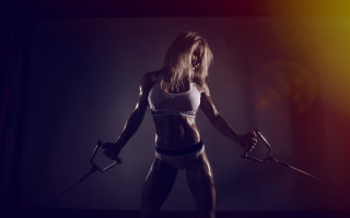 Woman bikini sword ball dark - muscular free wallpaper