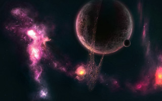 Space planet starcluster mattepainting aurora - chris cold free wallpaper