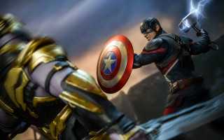 Captain america shield sword suit - a man in a captain america costume holding free wallpaper