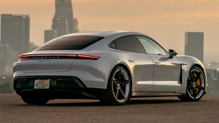 Silver porsche taytay city skyline - skyscraper free wallpaper