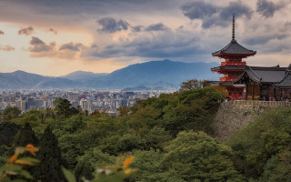 Pagoda hill city clouds mountains - a pagoda free wallpaper