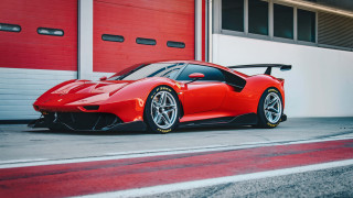 Red sports car garage door 4 - side profile free wallpaper