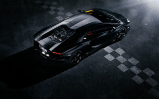 Black sports car checkered argyle - a black floor free wallpaper