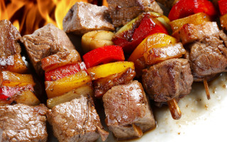 Close up plate food meat - food free wallpaper