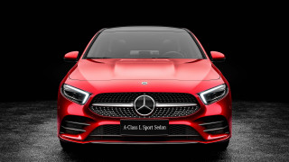 Red mercedes benz dark room - a white line free wallpaper