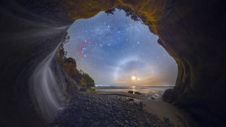 Cave ocean stars beach car - halo free wallpaper