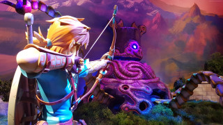 Costumed archer mountain giant monster - a bow and arrow in front free wallpaper