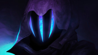 Hooded glowing eyes blue light - hood free wallpaper