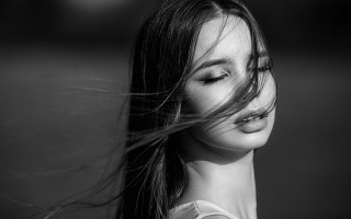 Woman blowing hair elina karimova - the wind free wallpaper