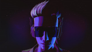 Man cigarette purple background retrofuturism - synthwave style free wallpaper