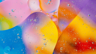 Colorful liquid bubbles water droplets - macro art free wallpaper