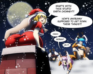 Cartoon santa hat furry christmas - giantess art free wallpaper