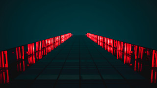 Tall building red lights neon - elsa bleda free wallpaper