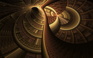 Spiral geometric abstract fractals cityscape - a black center free wallpaper