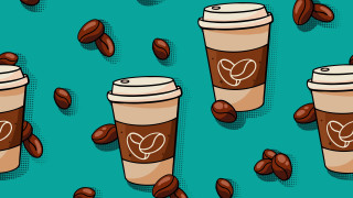 Coffee cups coffee beans blue - coffee bean free wallpaper