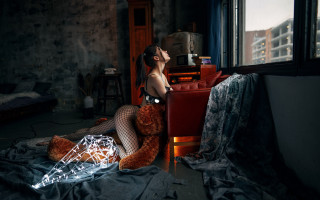 Woman teddy bear cyberpunk lamia - cyberpunk style free wallpaper