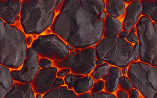 Lava rock wall embers glowing - texture free wallpaper for desktop