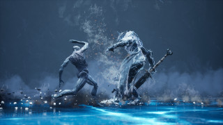 Bubbles water sword aurora night - cryengine free wallpaper for desktop