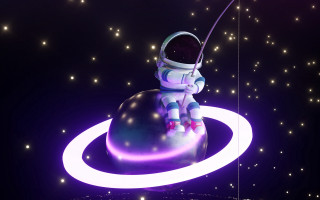 Spaceman rocket fishing astronaut night - redshift free wallpaper for desktop