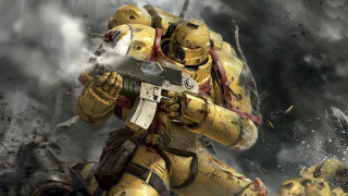Yellow red warhammer gun armor - warhammer free wallpaper