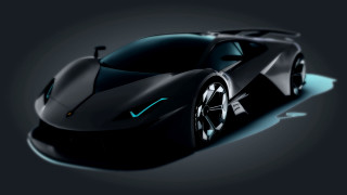 Black car blue light side - body free wallpaper